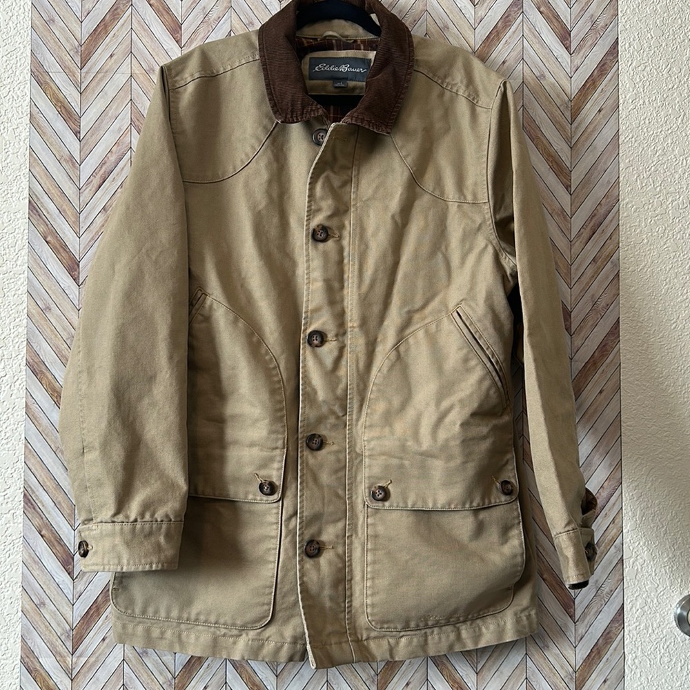 Eddie Bauer Vintage Chore Coat Corduroy Collar Men’s Size Large